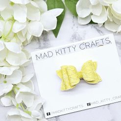 Pink polkadot glitter gem bow