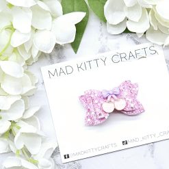 Pink glitter cherries bow