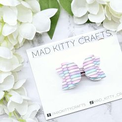 Pastel stripes bow
