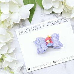 Lilac glitter princess bow