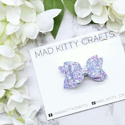 Lilac chunky glitter bow