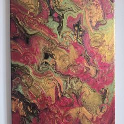 Metallic wine and gold canvas