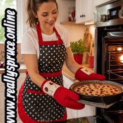 SET apron polka dot + gloves