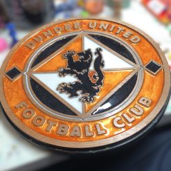 Dundee United FC Crest: Personalized Handcrafted Wooden & Resin Art Decor, Scottish Football Fan Gift