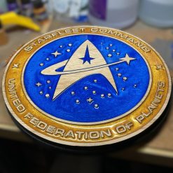 Personalized Star Trek Starfleet Command Wooden & Resin Art Sign - Handcrafted Gift for Trekkies