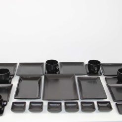 Handmade Stoneware Brunch Set – 27 Pieces – NOIR Collection