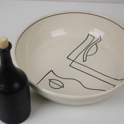 Handmade Stoneware Set – ART FACIAL Collection – Bold & Expressive 1