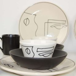 ARTFACIAL 42Piece Handmade Stoneware Dinner Set For 6 Microwave & Dishwashe safe 7