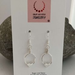 Silver heart dangle earrings 3