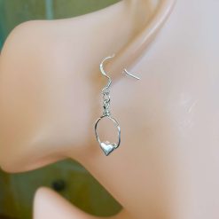 Silver heart dangle earrings 6