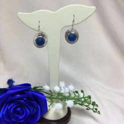 Handmade Blue Frosted Glass Drop Earrings Silver 1 Handmade Blue Frosted Glass Drop Earrings Silver 1