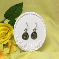 Tear Drop Abalone Shell Sterling Silver Drop Earrings 1 Tear Drop Abalone Shell Sterling Silver Drop Earrings 2