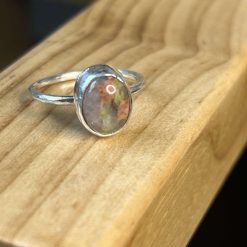 Sterling Silver Stacking Ring with a Natural Stone