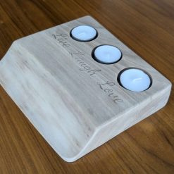 Walnut live edge tealight candle holder (can be personalised)