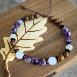 Bracelet with amethyst and white crystal 2 Bracelet with amethyst and white crystal 2