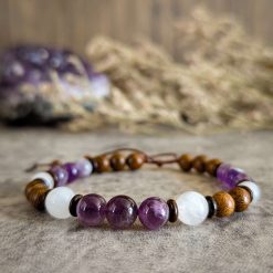 Bracelet with amethyst and white crystal 1 Bracelet with amethyst and white crystal 1