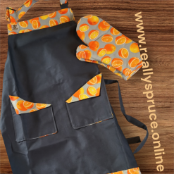 SET apron grey + orange + gloves