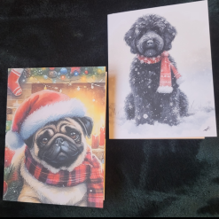 Christmas Pug Greetings card 1 Christmas Pug Greetings card 1