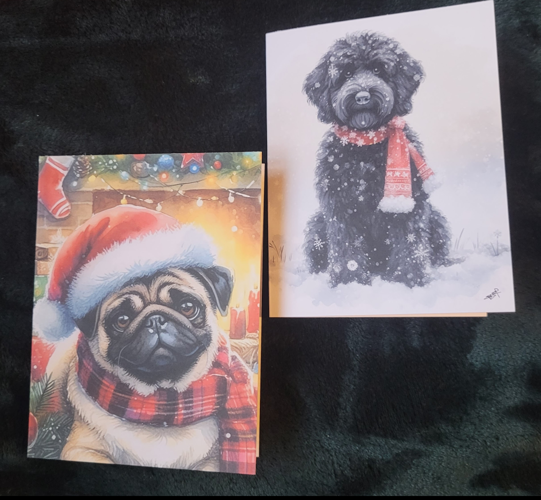 Christmas Pug Greetings card Christmas Pug Greetings card