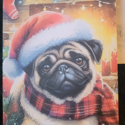 Christmas Pug Greetings card