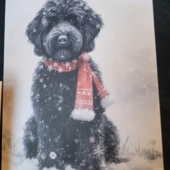 Black Doodle Greetings Card