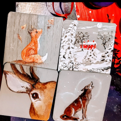 Wooden personalised custom coasters (set of two)