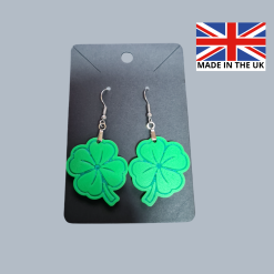 Irish Shamrock St Patricks Day Saint Paddys Day Leprechaun Earrings 3D Printed