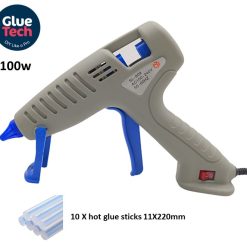 100W GRAY Professional Glue Gun (With Glue Sticks)