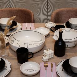 ARTFACIAL 42Piece Handmade Stoneware Dinner Set For 6 Microwave & Dishwashe safe 6