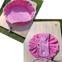 Circle drawstring makeup bag