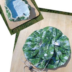 Circle drawstring makeup bag