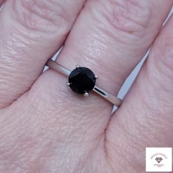 Black Spinel Sterling Silver Ring