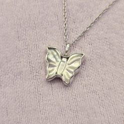 PENDANT ONLY - Mother Of Pearl Butterfly Sterling Silver Pendant