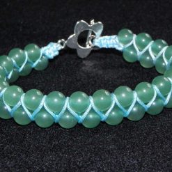 Zigzag Green Aventurine on Turquoise Macramé Style Bracelet