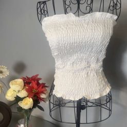 sleeveless/armless shirred top