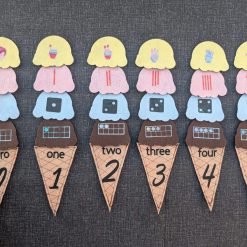 Handmade Felt Ice Cream Cone Number Matching (Subitising) Set