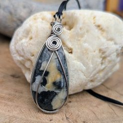 Wire wrapped pendant - teardrop in stainless steel