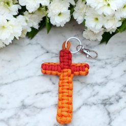 E = Paracord Cross Keychain/Handbag Charm