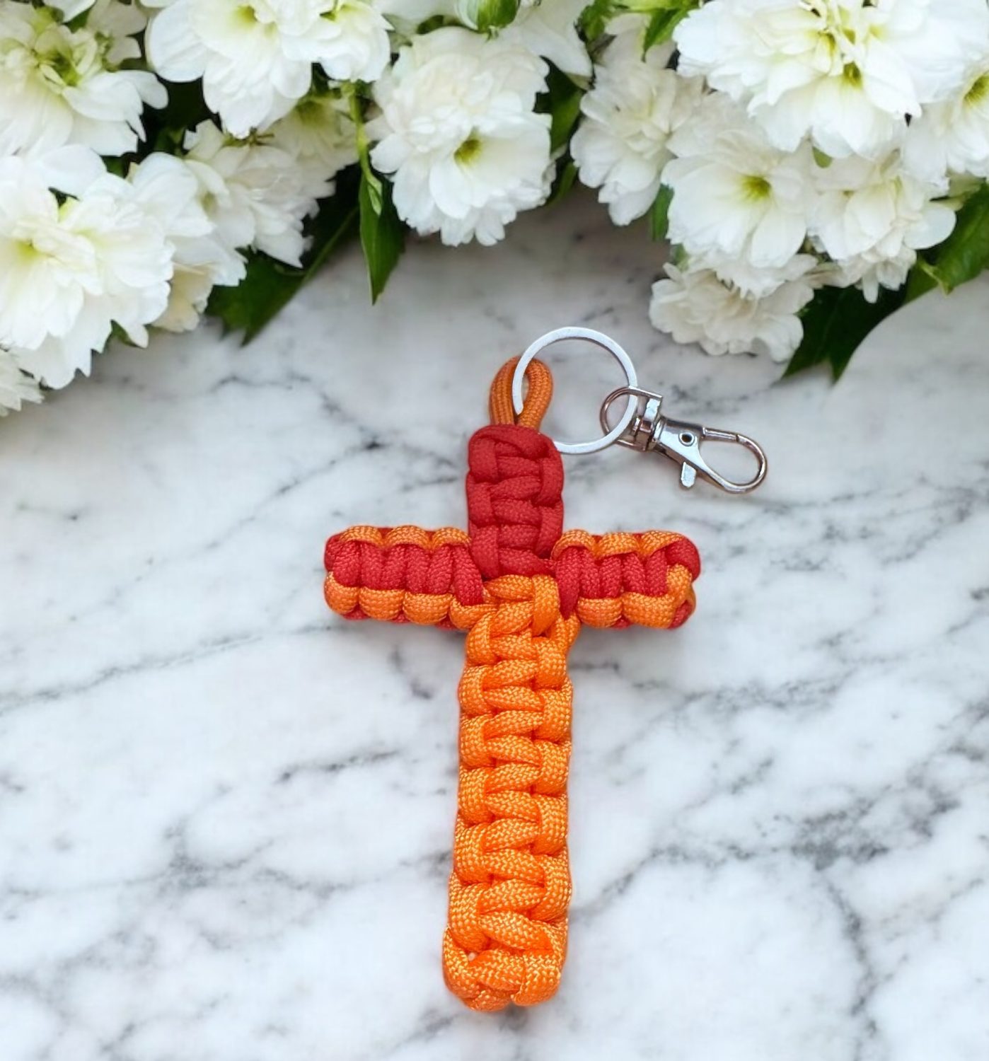 E = Paracord Cross Keychain/Handbag Charm E = Paracord Cross Keychain/Handbag Charm