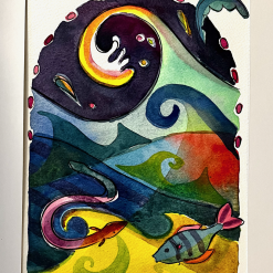 Sun painting - watercolour illustration