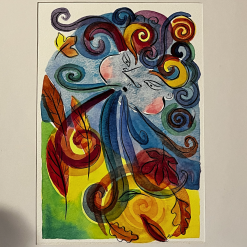 Sun painting - watercolour illustration