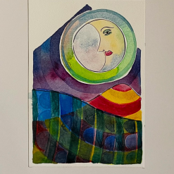 Sun painting - watercolour illustration