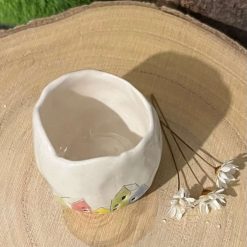 Small ceramic painted houses pinch pot 2