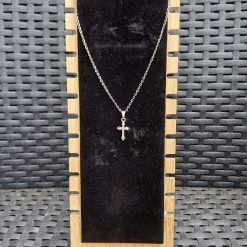 Handmade Tibetan Silver Crucifix Necklace on stainless steel chain 1