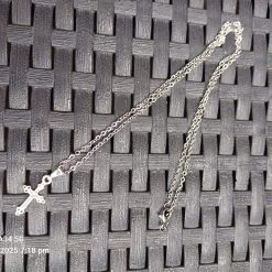 Handmade Tibetan Silver Crucifix Necklace on stainless steel chain 2