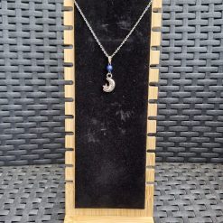 Handmade Tibetan Silver Moon and Stars Necklace on stainless steel chain 1