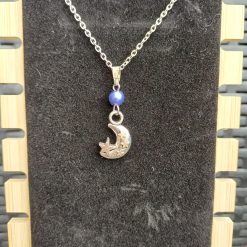 Handmade Tibetan Silver Moon and Stars Necklace on stainless steel chain 2