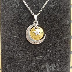 Handmade Tibetan Silver To the Moon and Back Necklace on stainless steel chain