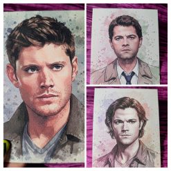 Supernatural TV show Fan art Bundle: Sam, Dean, Castiel