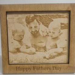 Personalised Engraved Wooden photo & Frame Father's Day Xmas Gift